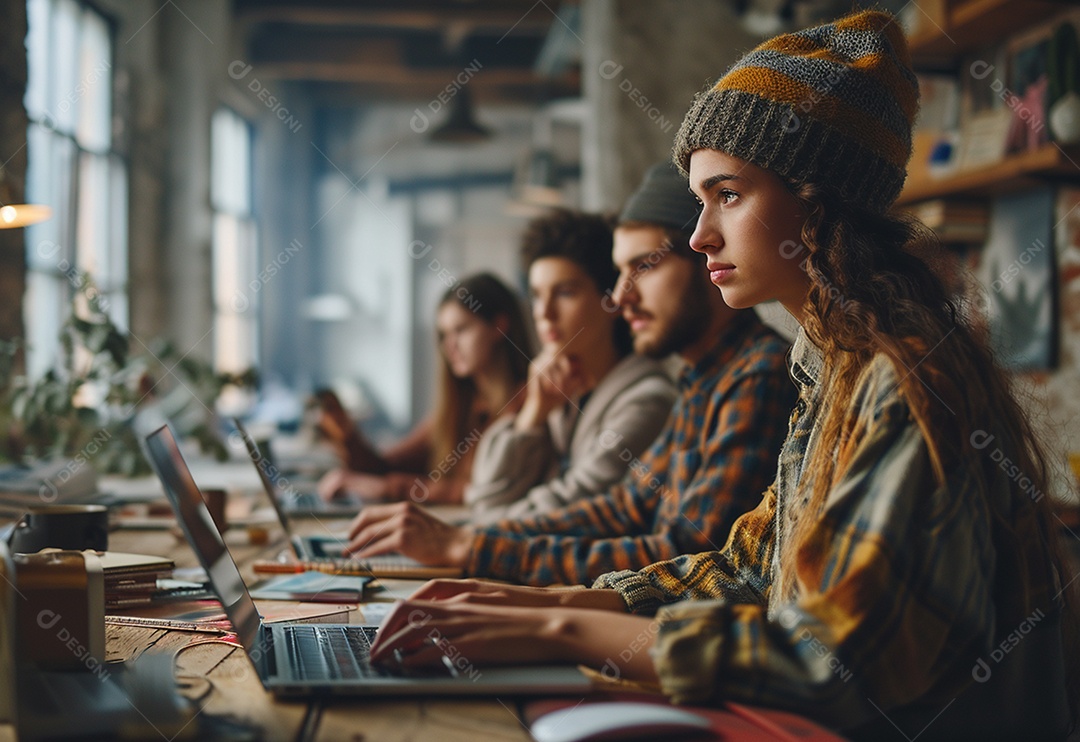 Empresários criativos em um escritório moderno
