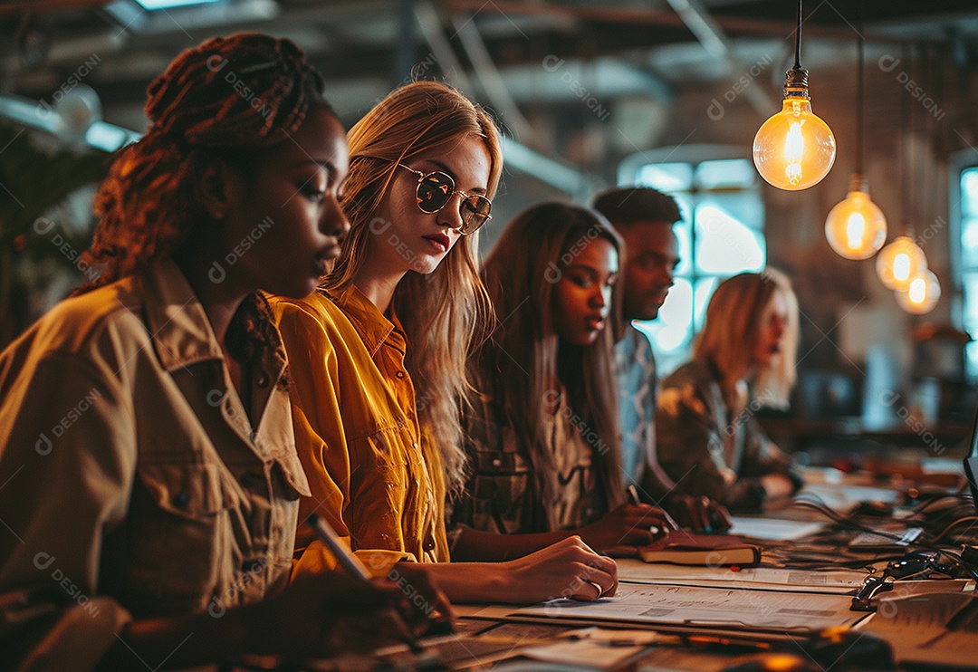 Empresários criativos em um escritório moderno