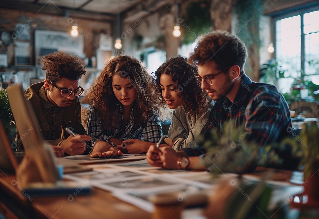 Empresários criativos em um escritório moderno