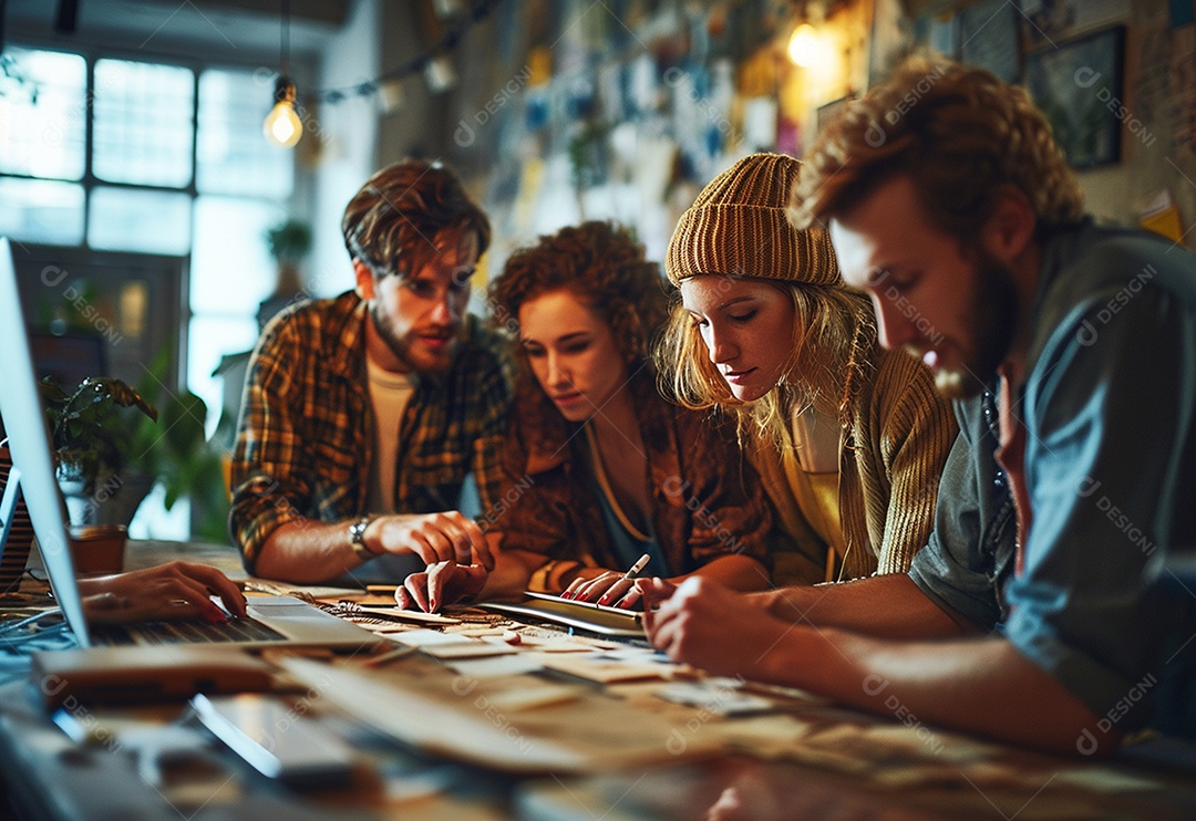 Empresários criativos em um escritório moderno