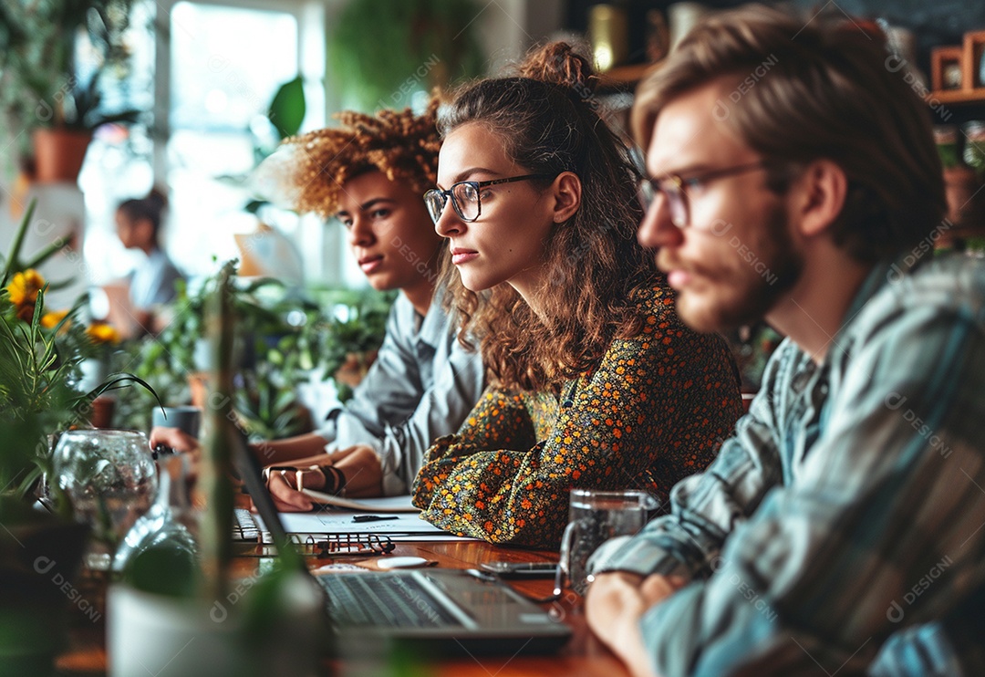 Empresários criativos em um escritório moderno