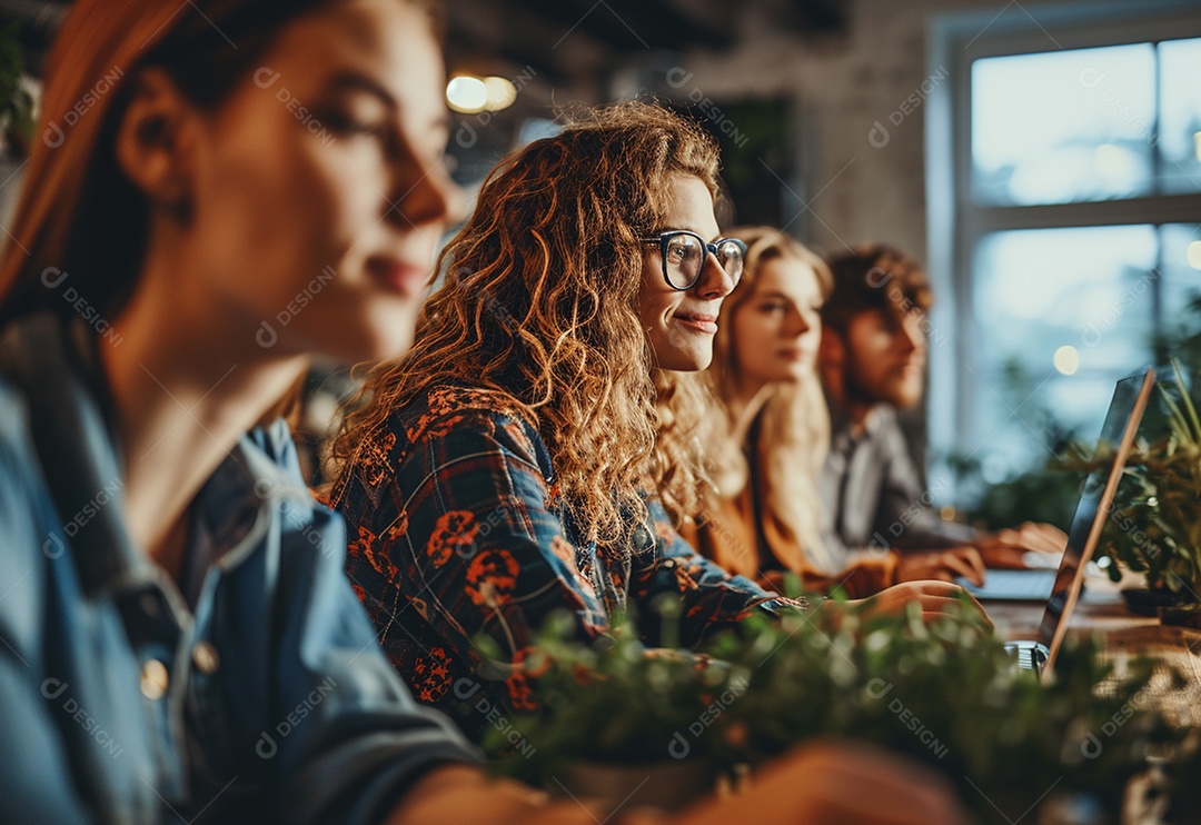 Empresários criativos em um escritório moderno