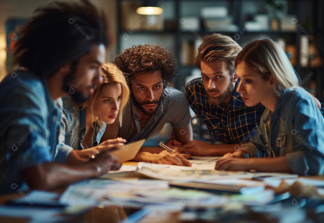 Empresários criativos em um escritório moderno