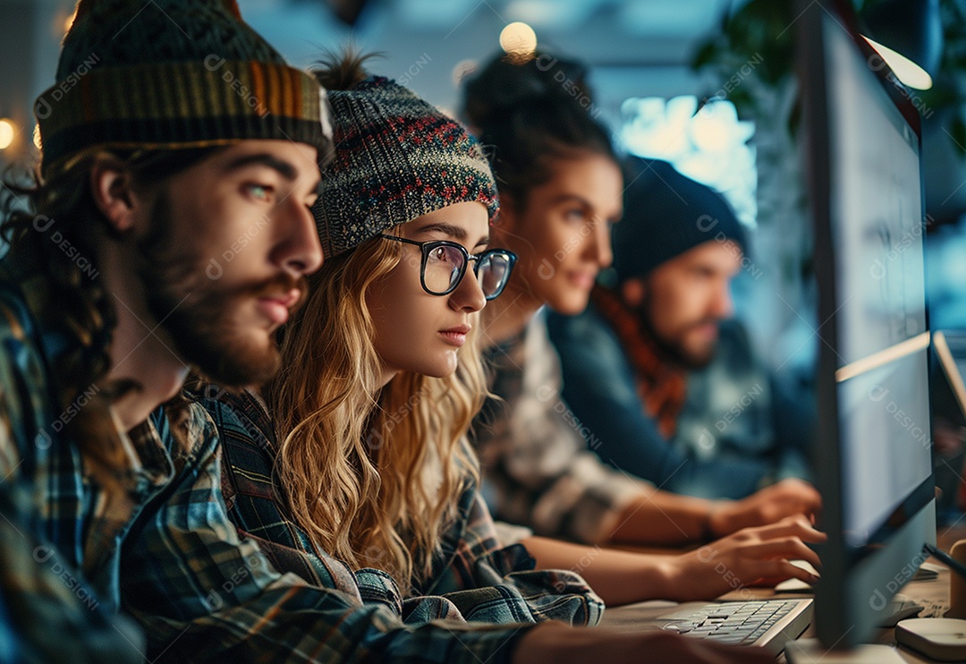 Empresários criativos em um escritório moderno