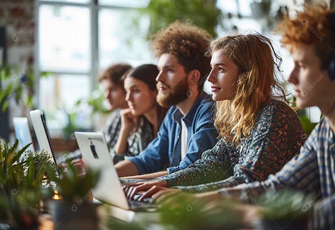 Empresários criativos em um escritório moderno