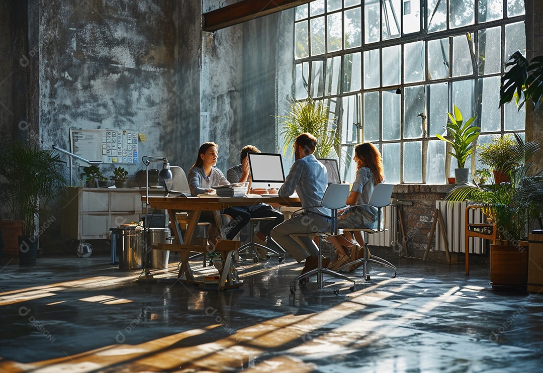 Empresários criativos em um escritório moderno