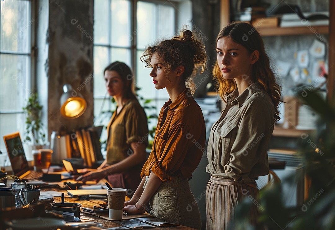 Empresários criativos em um escritório moderno