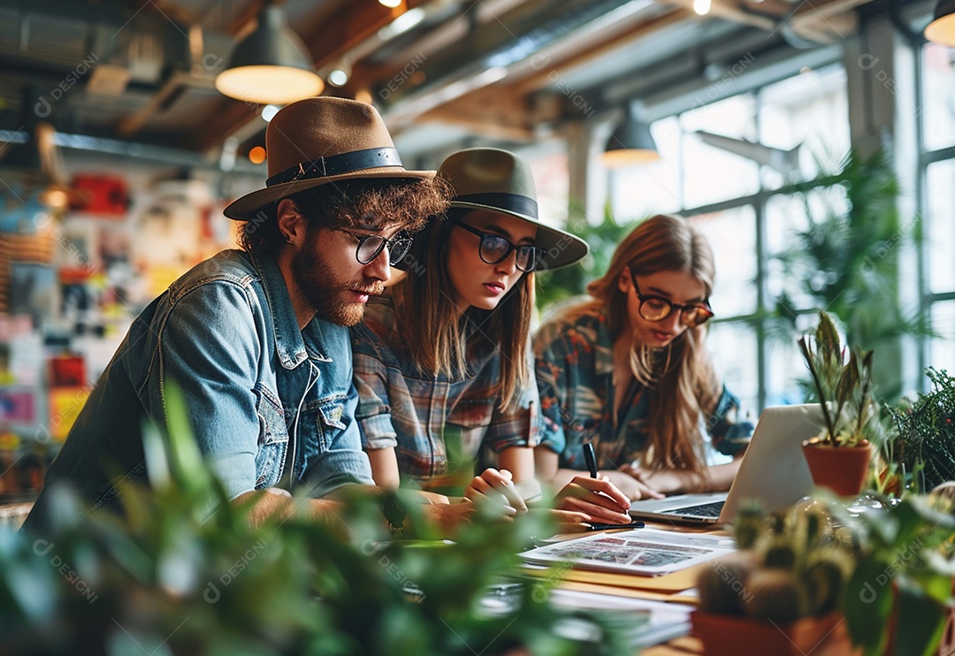 Empresários criativos em um escritório moderno