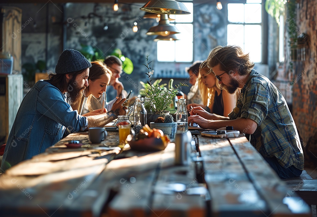 Empresários criativos em um escritório moderno