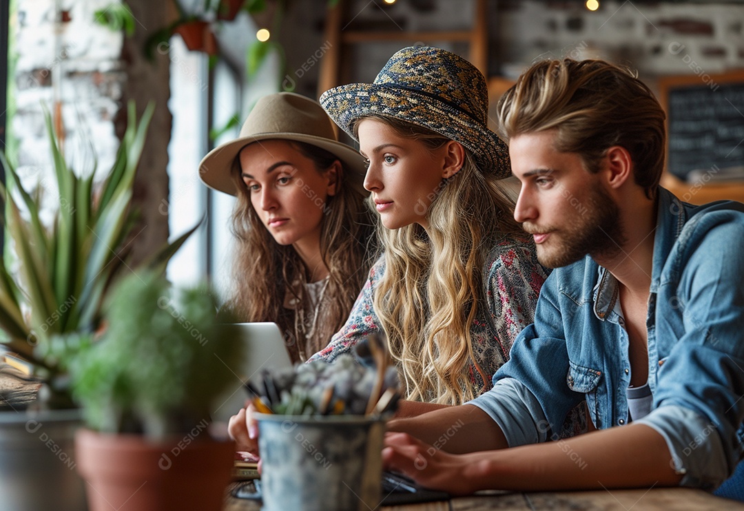 Empresários criativos em um escritório moderno