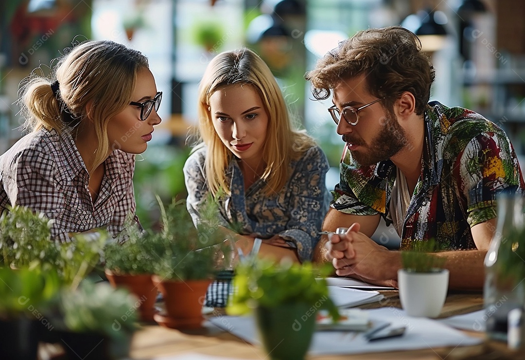 Empresários criativos em um escritório moderno