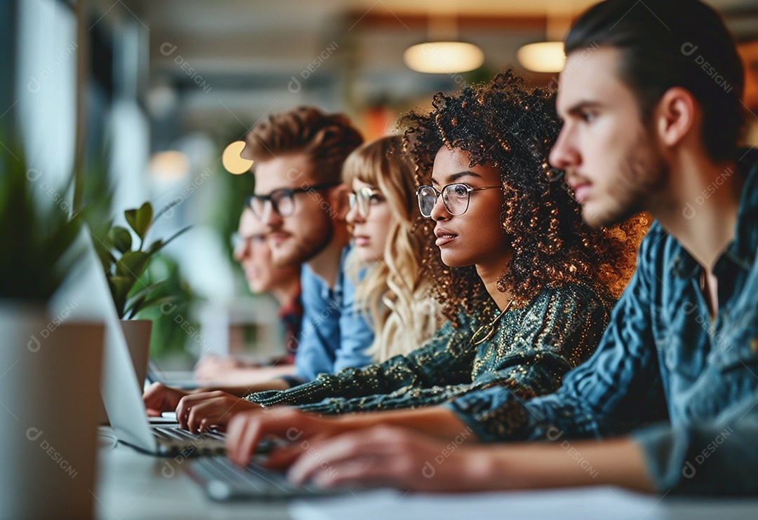 Empresários criativos em um escritório moderno