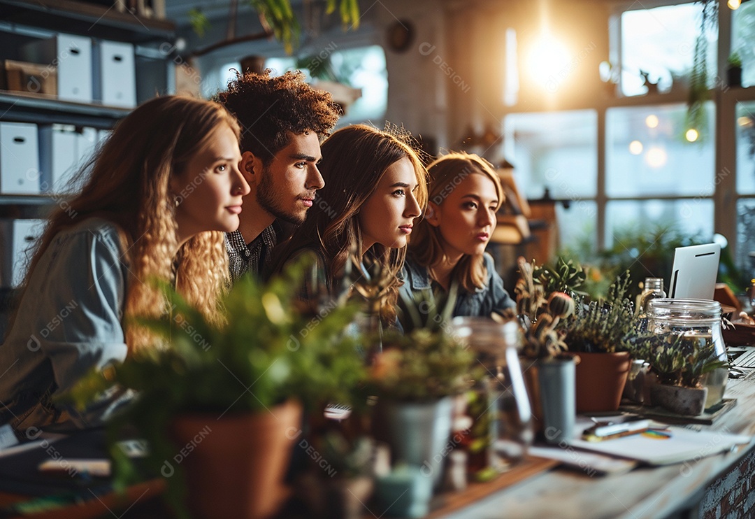 Empresários criativos em um escritório moderno