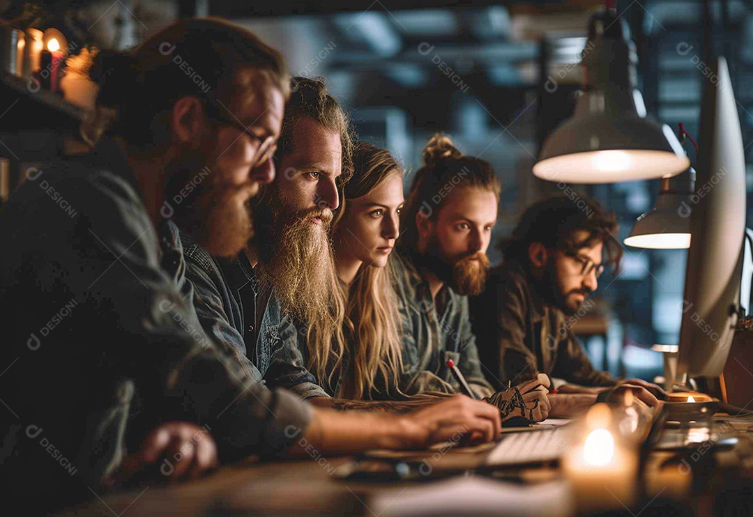 Empresários criativos em um escritório moderno