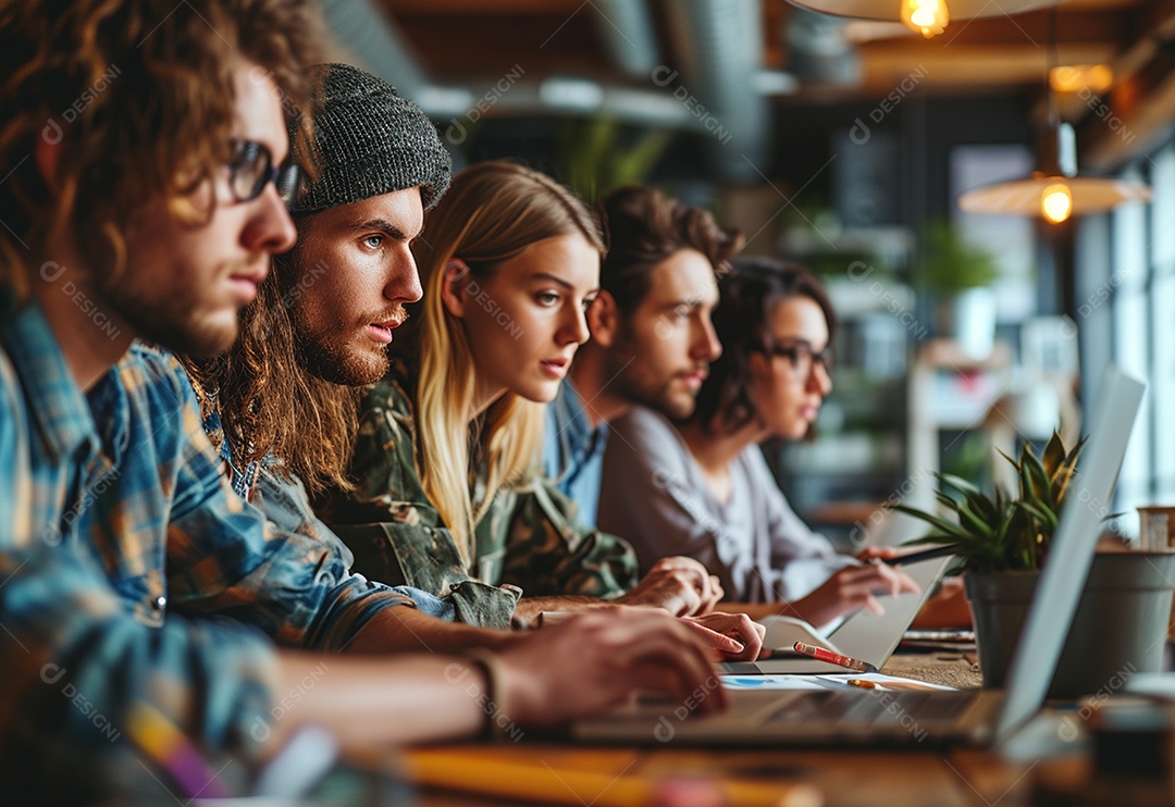 Empresários criativos em um escritório moderno