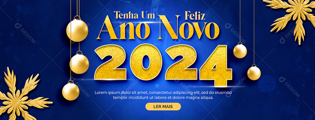 Carrossel Tenha um Feliz Ano Novo 2024 Social Media PSD Editável