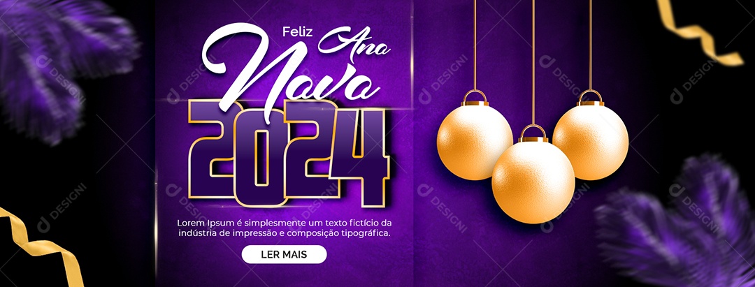 Carrossel Feliz Ano Novo 01 de Janeiro 2024 Social Media PSD Editável