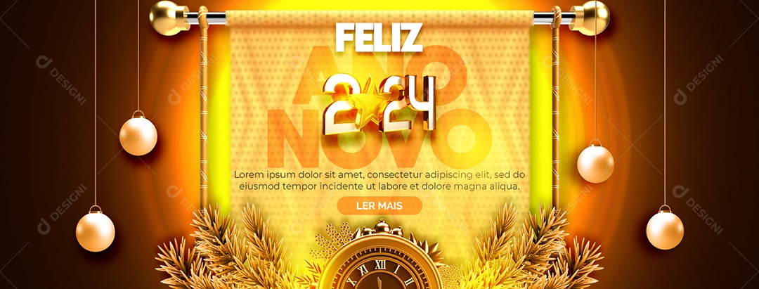 Carrossel Feliz Ano Novo 2024 Social Media PSD Editável