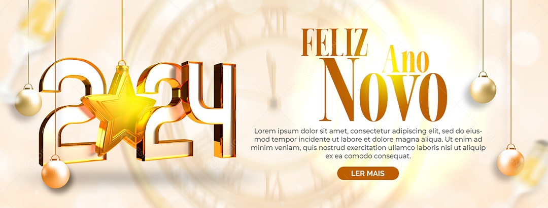 Carrossel Feliz Ano Novo 01 de Janeiro 2024 Social Media PSD Editável