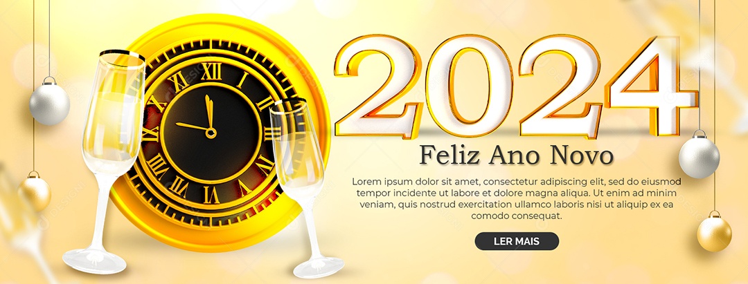 Carrossel Feliz Ano Novo 2024 Social Media PSD Editável