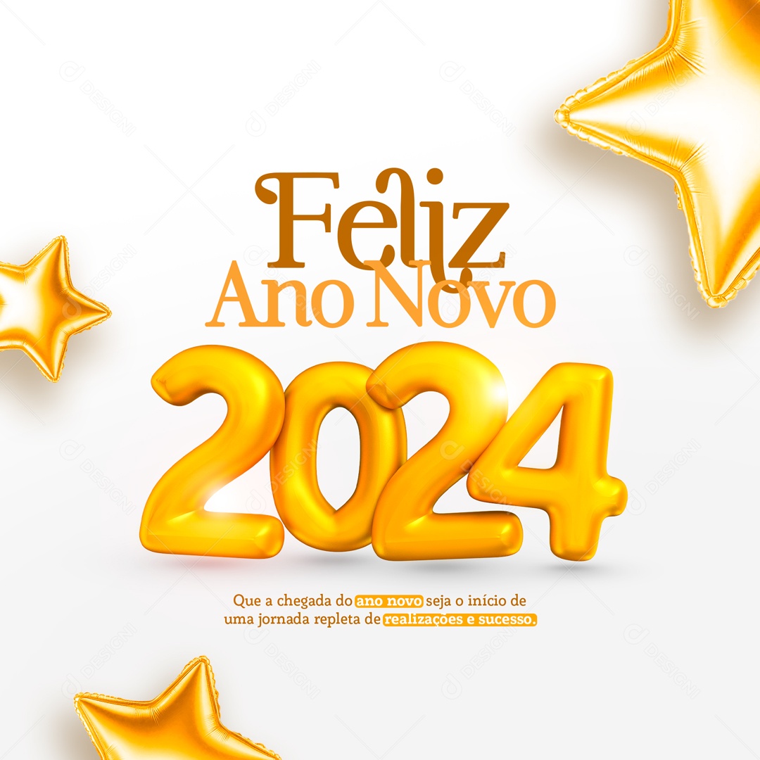 Social Media Happy New Year 2024 Successful Achievements Editable PSD