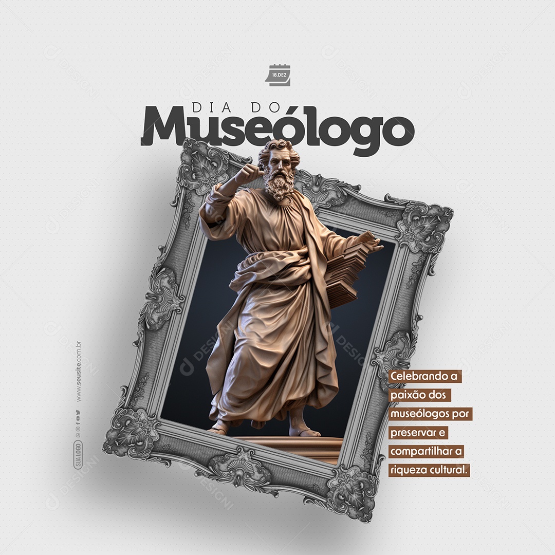 Dia Do Museólogo Celebrando a Paixão dos Museólogos por Preservar e Compartilhar a Riqueza Social Media PSD Editávell