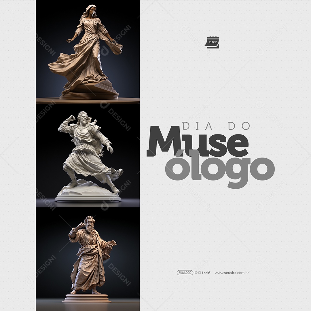 Dia Do Museólogo 18 de Dezembro Social Media PSD Editável