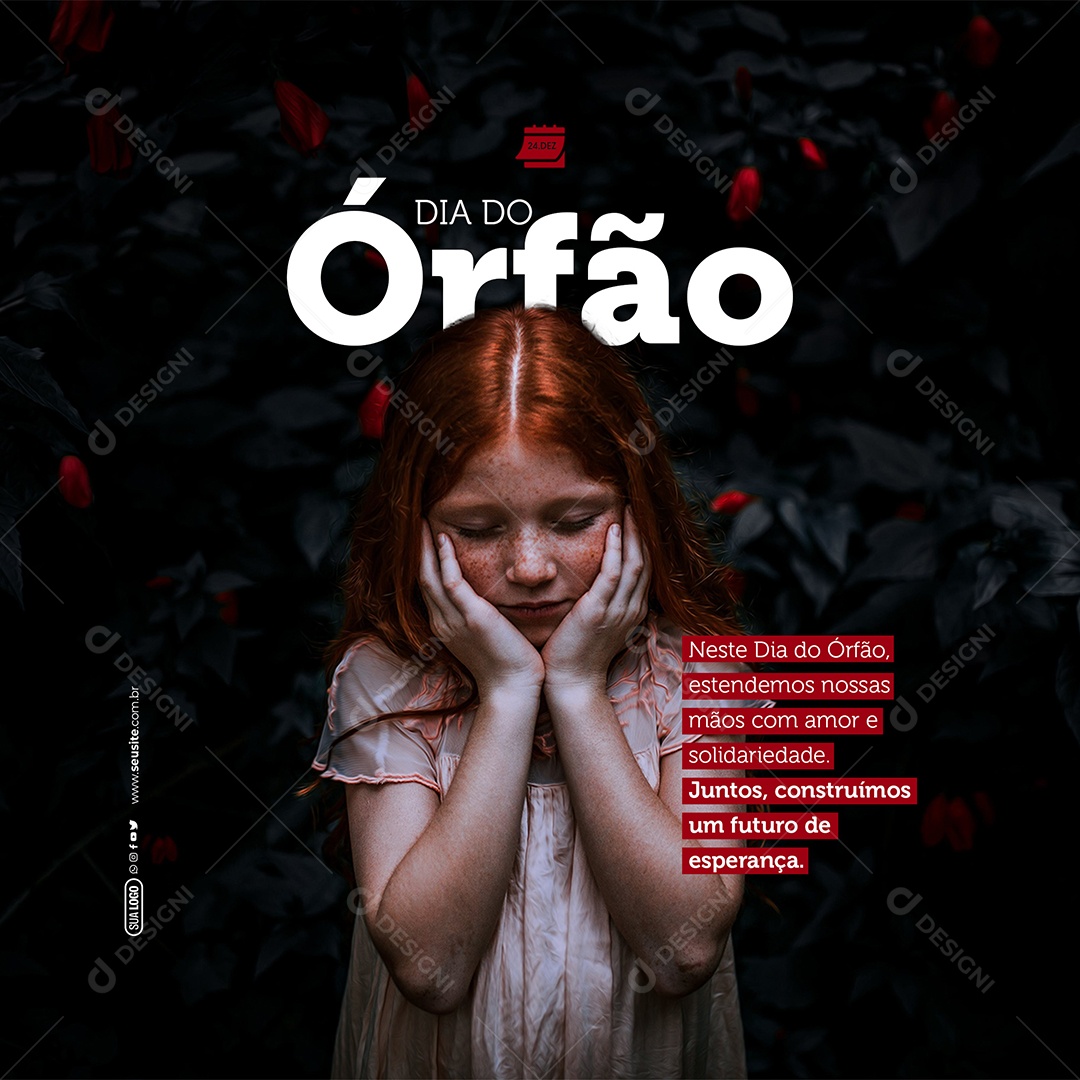 Dia do Órfão 24 de Dezembro Social Media PSD Editável