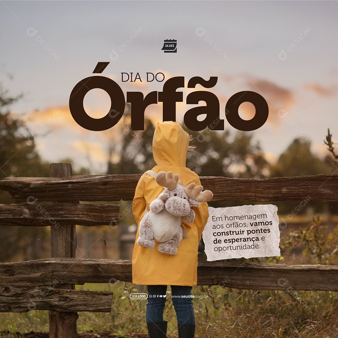 Dia do Órfão Em Homenagem aos Órfãos Vamos Construir Pontes de Esperança Social Media PSD Editável