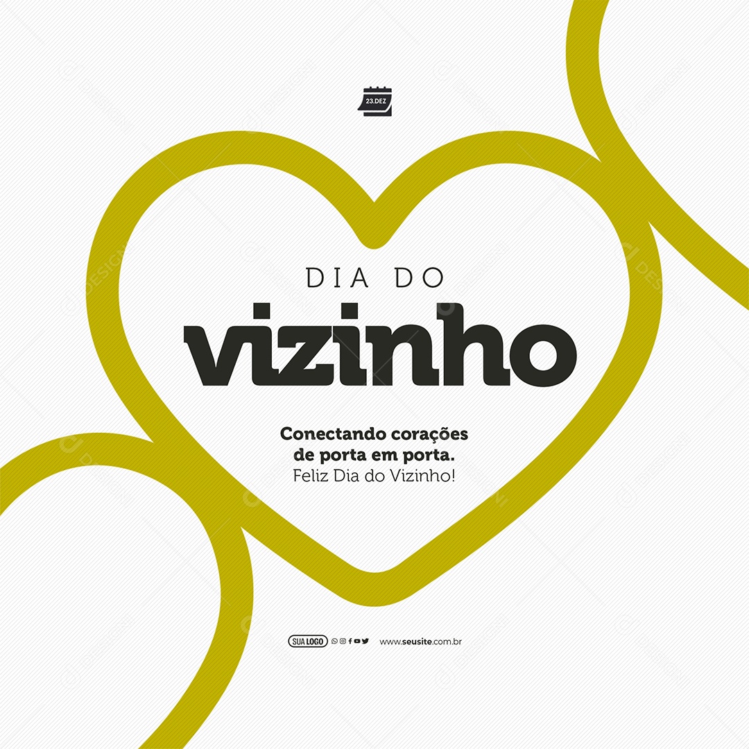 Dia do Vizinho Conectando Corações de Porta em Porta Social Media PSD Editável