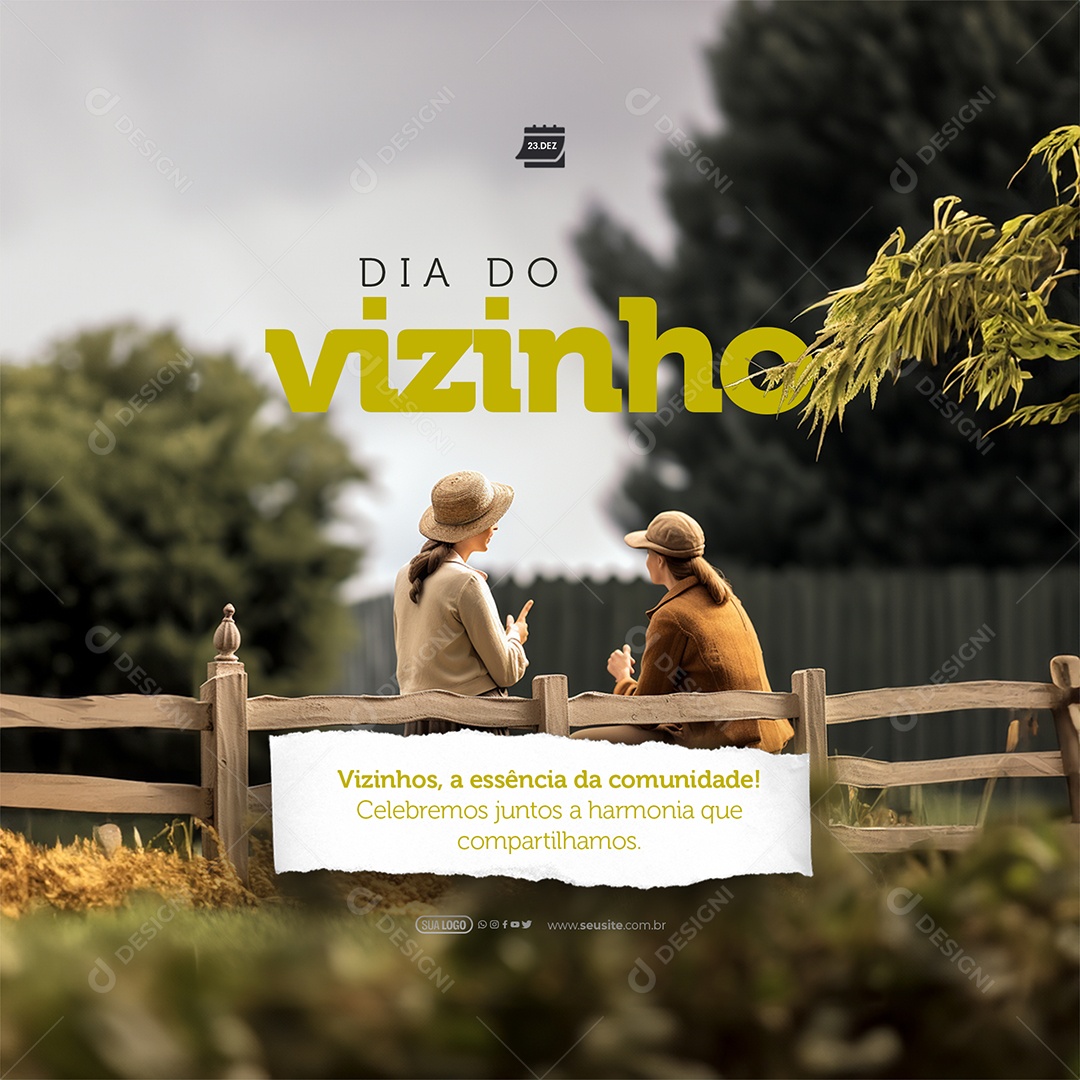 Dia do Vizinho a Essência da Comunidade Celebremos Juntos a Harmonia que Compartilhamos Social Media PSD Editável