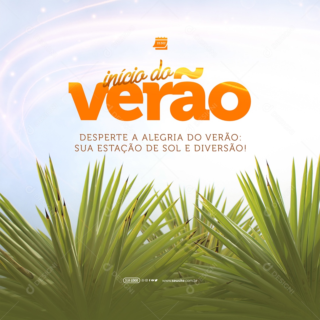 Início do Verão Desperte a Alegria do Verão Sua Estação de Sol e Diversão Social Media PSD Editável