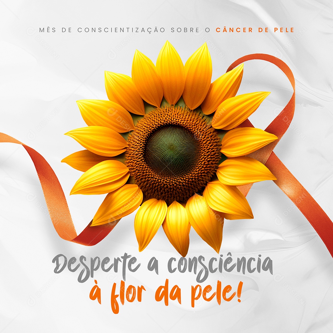 Feed Dezembro Laranja Desperte a Consciência a Flor da Pele Social Media PSD Editável