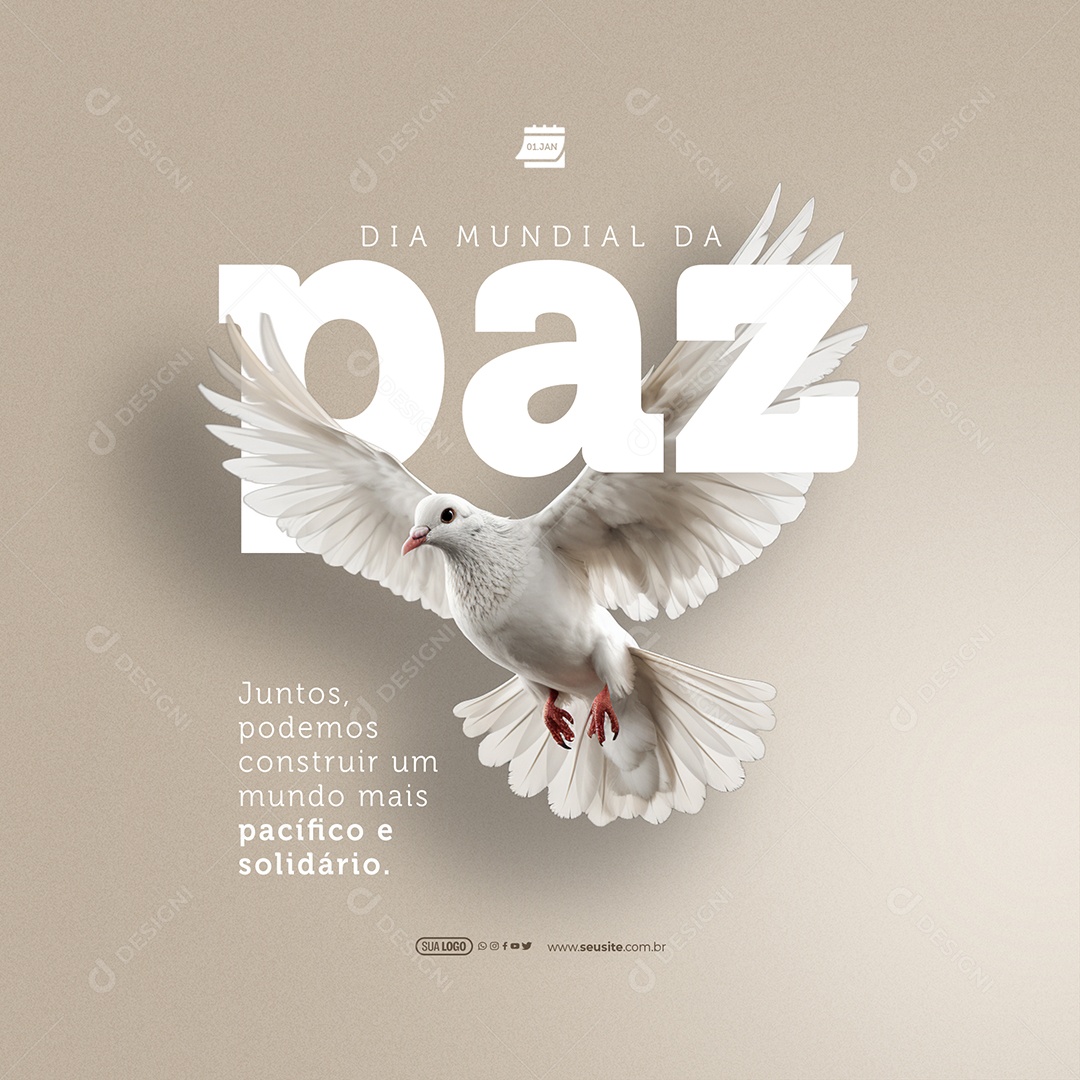 Dia Mundial da Paz Juntos Podemos Construir Um Mundo mais Pacífico e Solidário Social Media PSD Editável