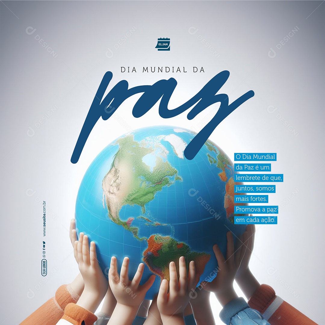 Dia Mundial da Paz é Um Lembrete de Que Juntos Somos mais Fortes Social Media PSD Editável