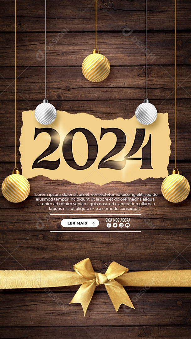 Story Happy New Year 2024 Social Media PSD Editable