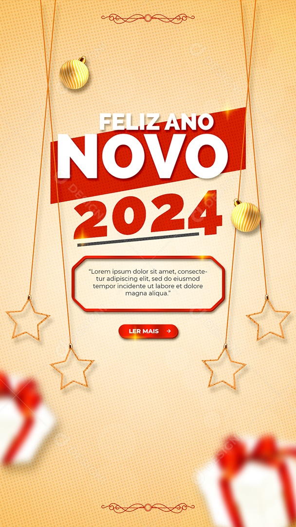 Social Media Story Feliz Ano Novo 2024 PSD Editável