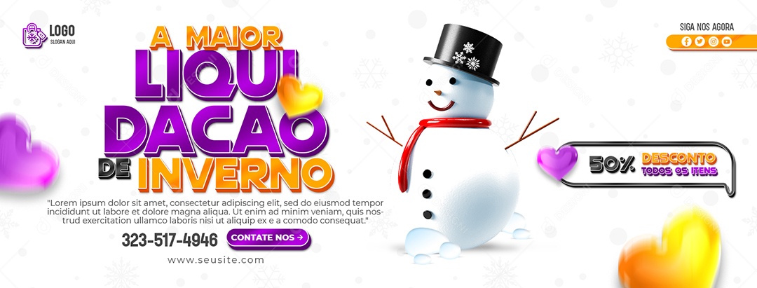 Social Media Banner A Maior Liquidação De Inverno PSD Editável