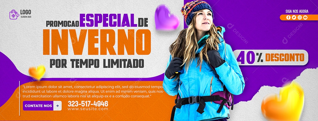 Social Media Banner Promoção Especial De Inverno PSD Editável