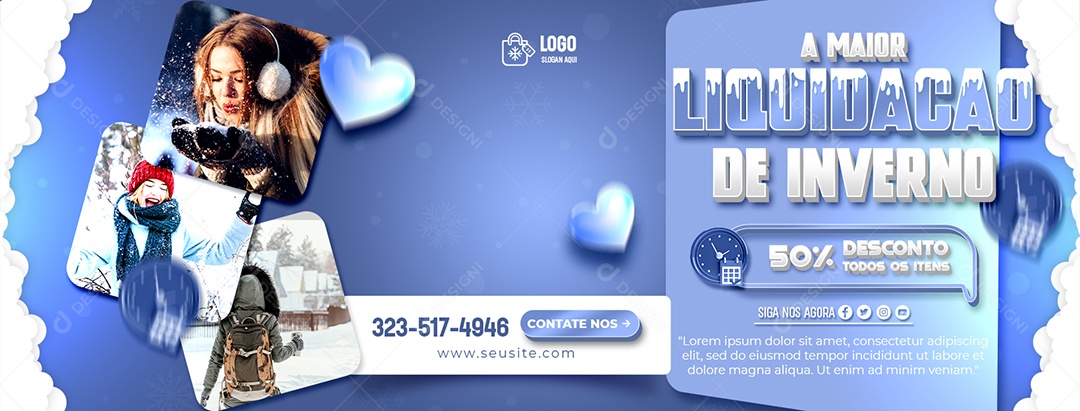 Banner A Maior Liquidação De Inverno Social Media PSD Editável
