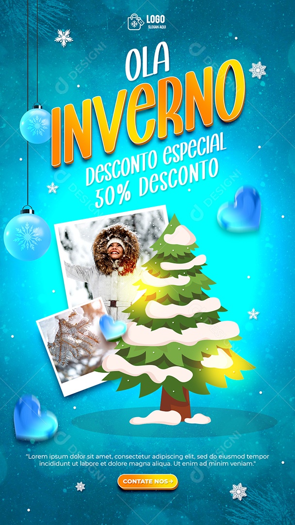 Story Hello Winter Special Discount Social Media PSD Editable