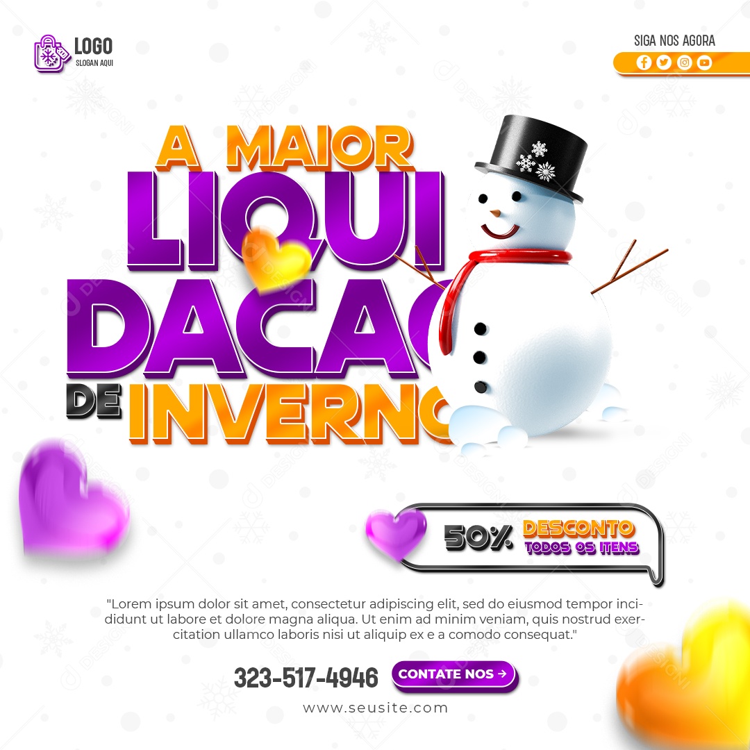 A Maior Liquidação De Inverno Social Media PSD Editável