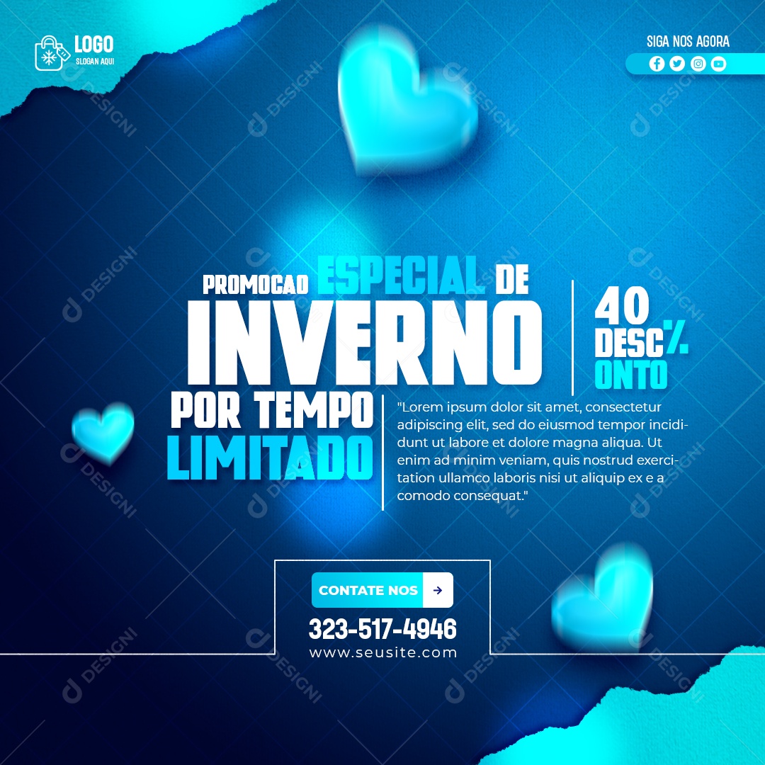 Social Media Promoção Especial De Inverno Por Tempo Limitado PSD Editável