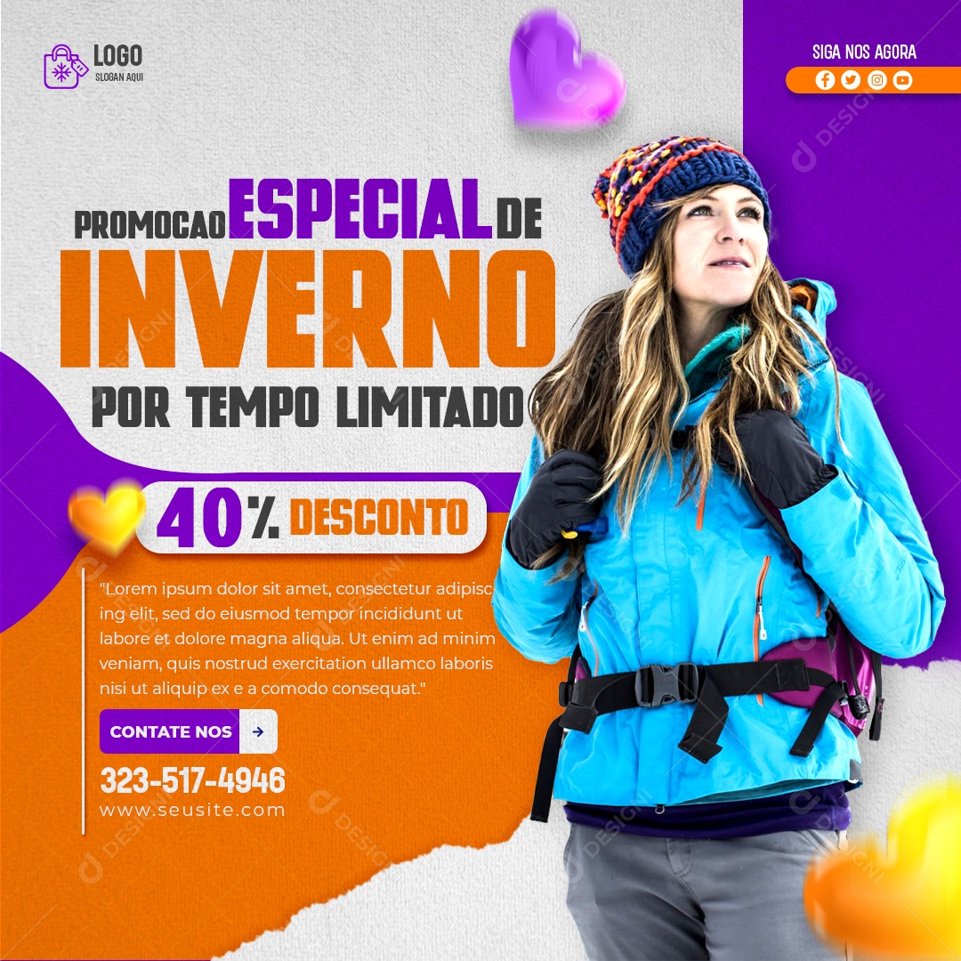 Promoção Especial De Inverno Social Media PSD Editável