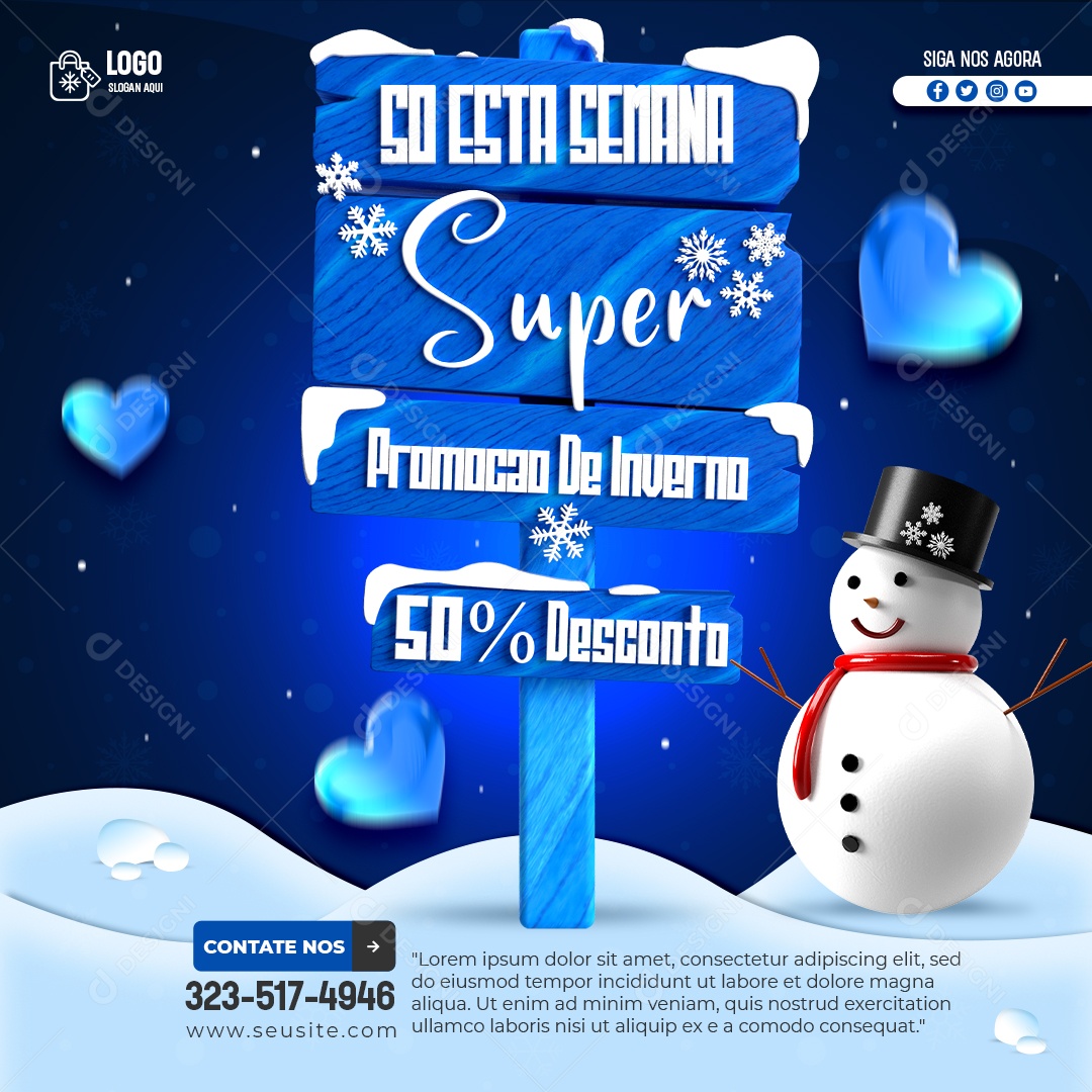 Só Esta Semana Super Promoção De Inverno Social Media PSD Editável