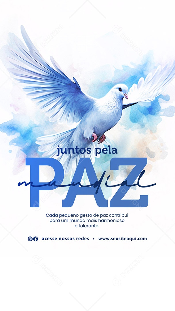 Story Dia Mundial da Paz 01 de Janeiro Social Media PSD Editável