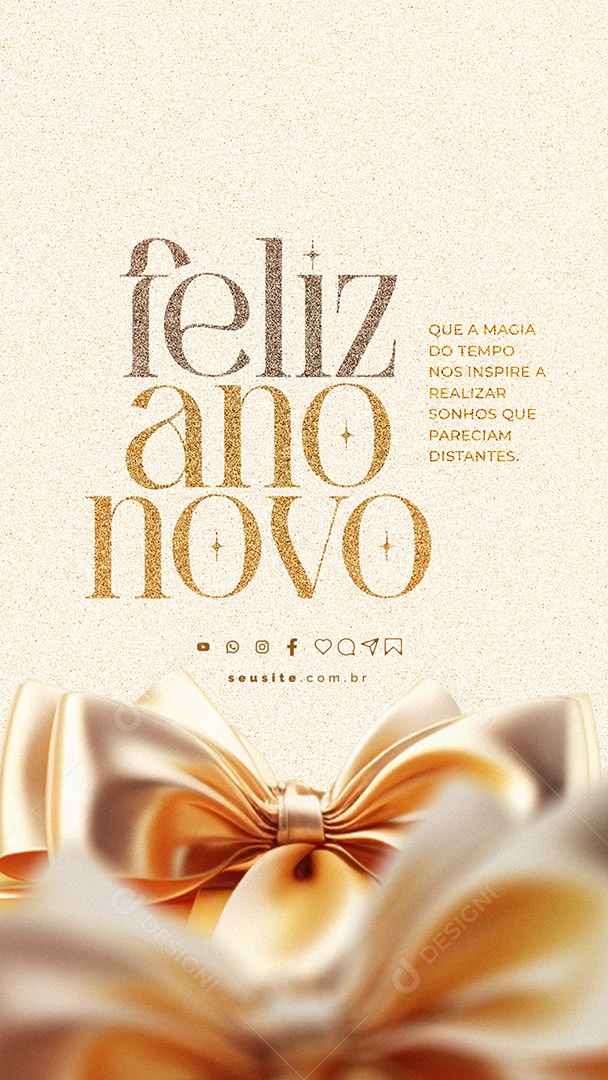 Story Feliz Ano Novo Que a Magia do Tempo nos Inspire a Realizar Sonhos Social Media PSD Editável