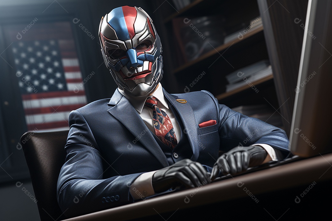 Visão frontal do rosto de Horor