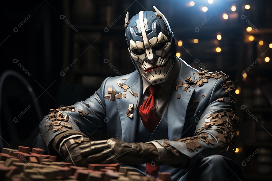 Visão frontal do rosto de Horor