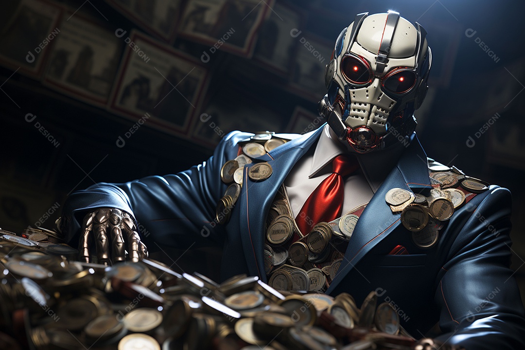 Visão frontal do rosto de Horor